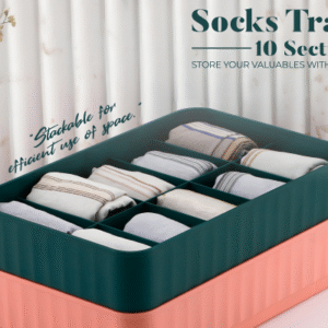 10 Compartmanet Socks Organiser - Big & Small