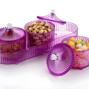 Luxe Dry Fruit Jar 3 Pcs Jar Set With Tray