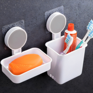 Multigrip Combo Soap Dish + Toothbrush Holder