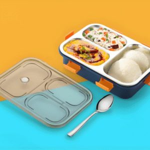 3 Comparment Steel Lunch Box Important