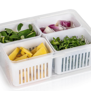 Fridge Container 4 Grid Cup With Lock