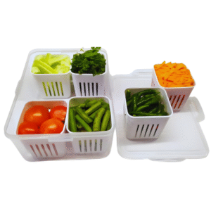 Fridge Container 6 Grid Cup With Lock