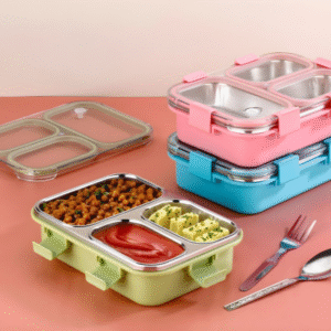 Trio Buddy 3 Compartment Steel Lunch Box